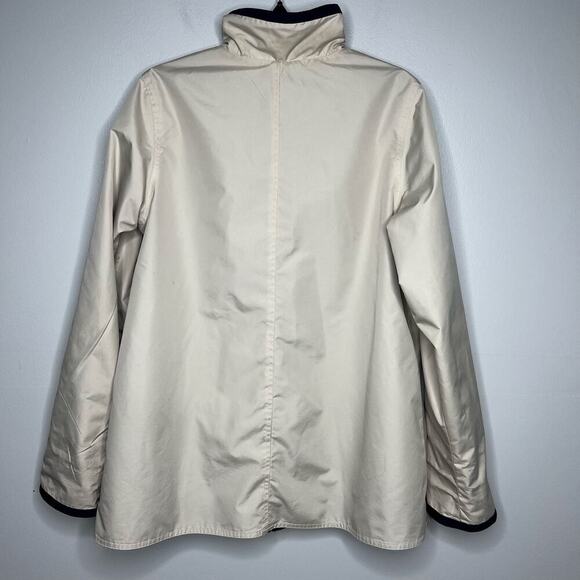 Big Chill Women's Reversible Trench Jacket Navy Cream Sz 8 Spring Coat Full Zip - Picture 10 of 14